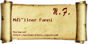 Müllner Fanni névjegykártya