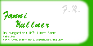 fanni mullner business card